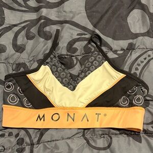 Women's Black and Cream Sports Bra